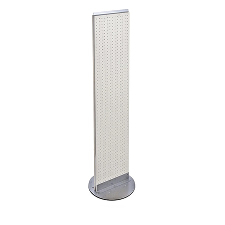 Azar Displays 2-Sided Pegboard Floor Display Revolving Base Panel Size:13.5"x60" 700277-WHT